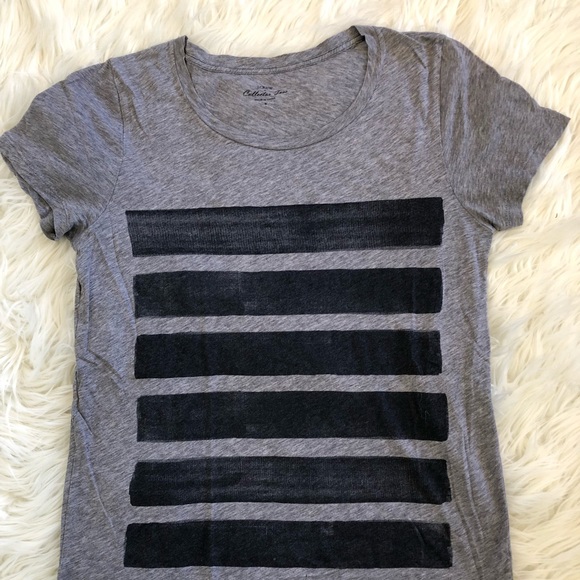 J. Crew Tops - Jcrew T Shirt grey and black striped size small